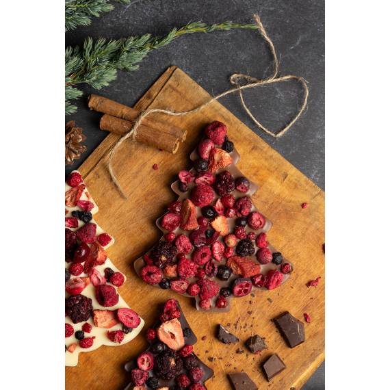 Czekoladowa choinka z mixem owoców