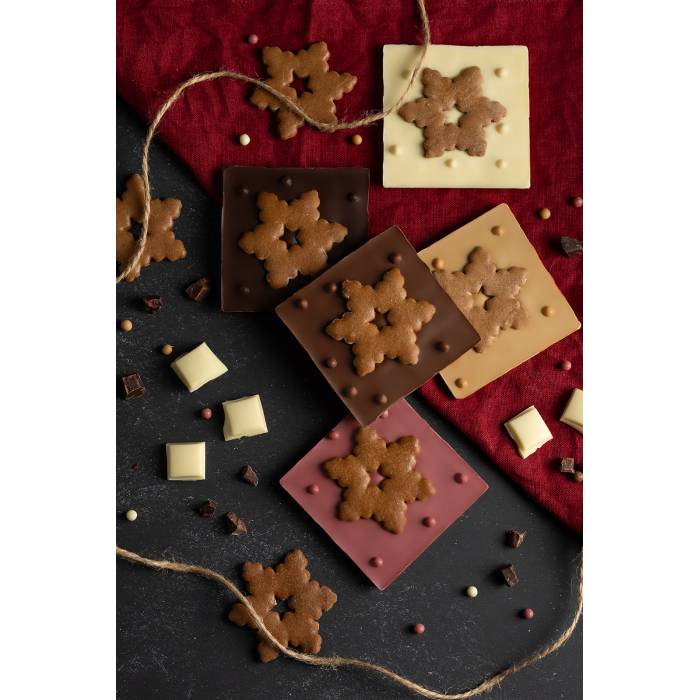 Miniczekolada rubinowa z piernikową śnieżynką/ 60 g